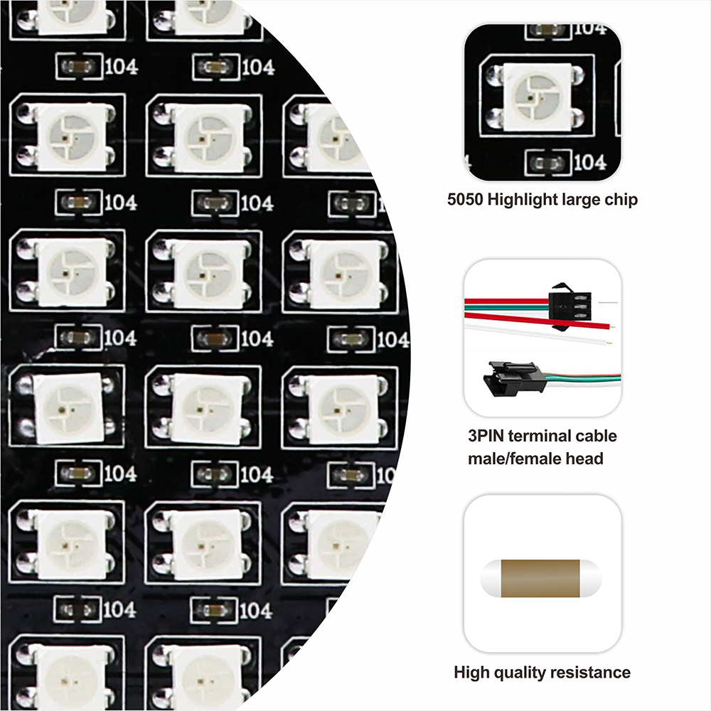 Rgb Led Matrix 8X8 - WS2812 Flexible LED Pixel Panel SMD5050