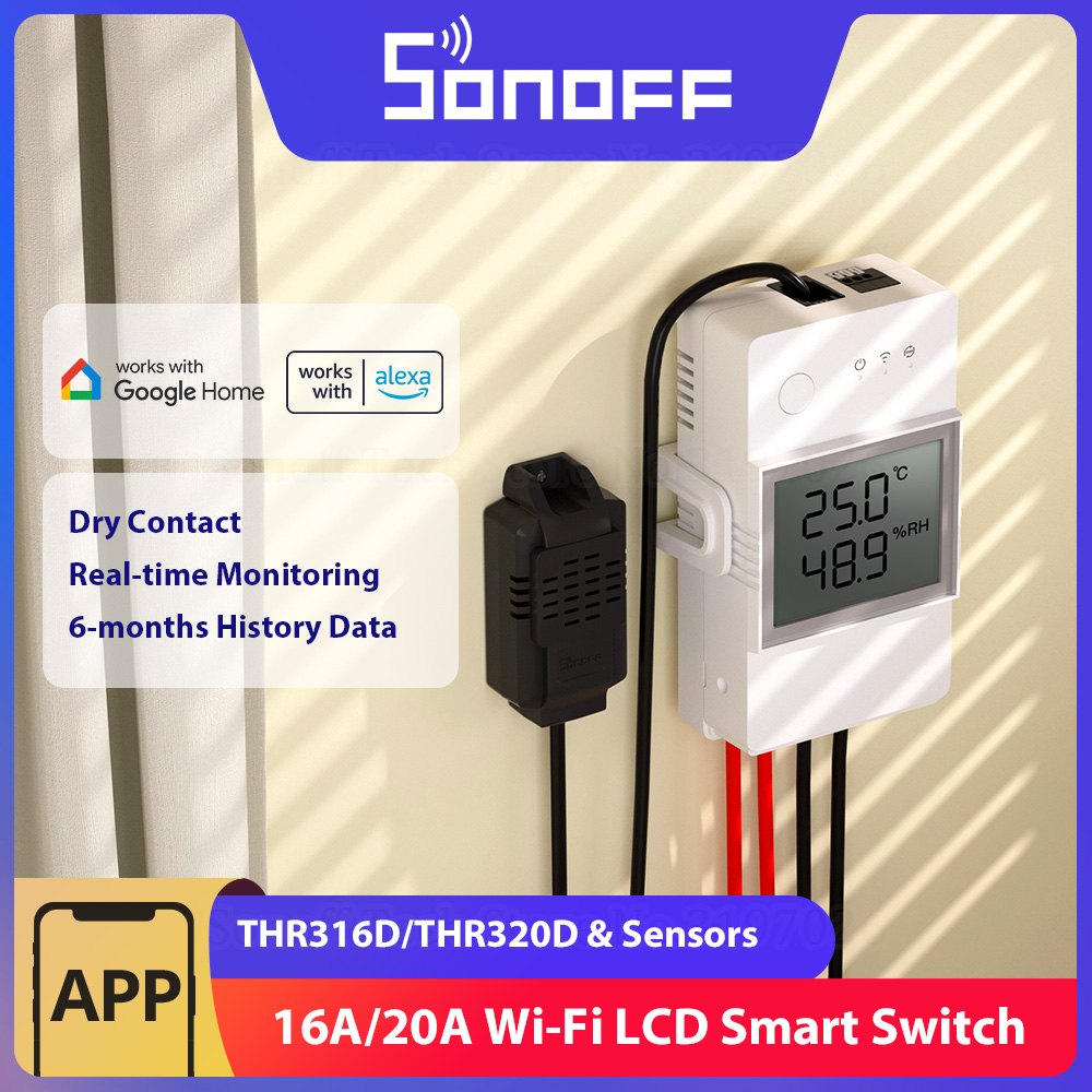 Sonoff Basic Switch - SONOFF THR316D/THR320D Temperature Humidity Smart Switch