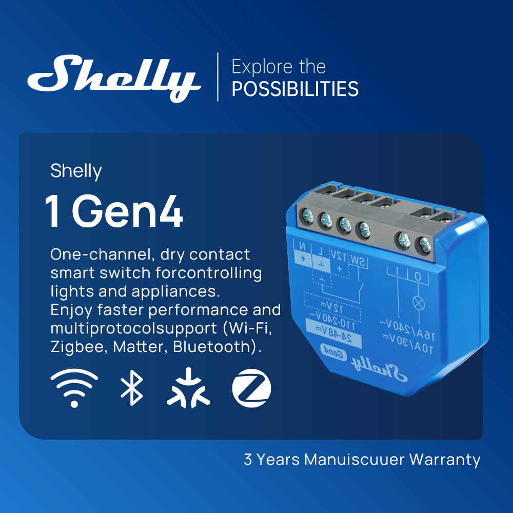 Shelly 1 Gen4 Zigbee Dry Conta - Shelly Relay Module recension och pris