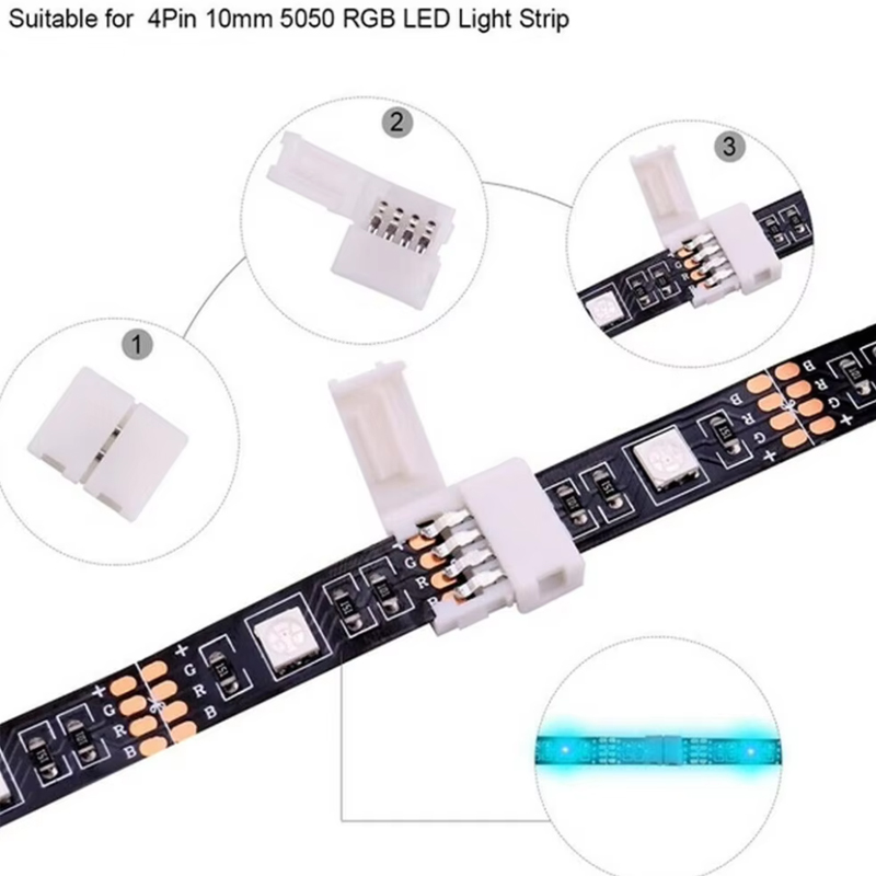 5pcs 4PIN 8mm Led Connector L  - Rgb Led Matrix 8X8 recension och pris
