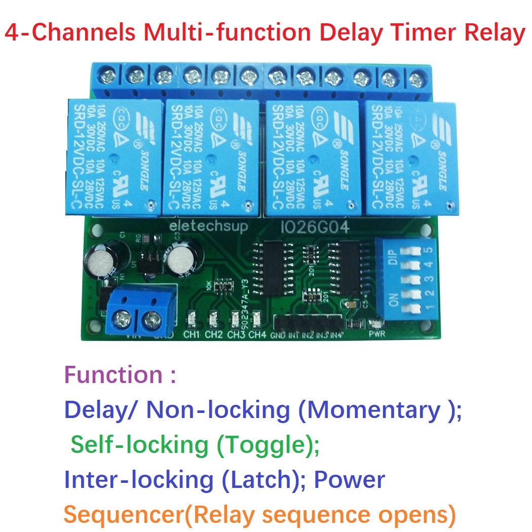 1 PCS 4ch DC 5V 12V 24V DIP Sw - Shelly Relay Module recension och pris