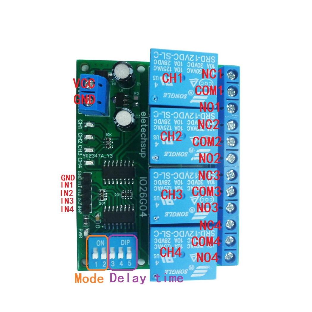 1 PCS 4ch DC 5V 12V 24V DIP Sw - Shelly Relay Module recension och pris